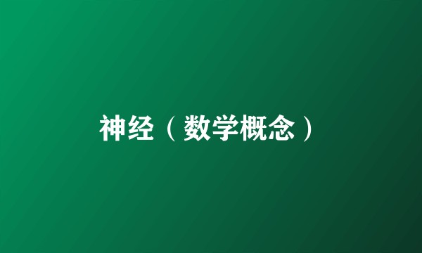 神经（数学概念）