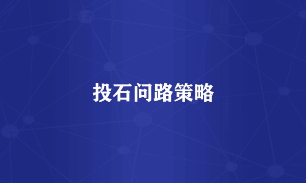 投石问路策略