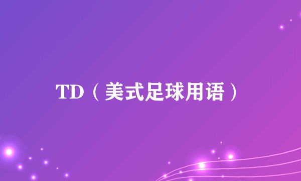 TD(美式足球用语)