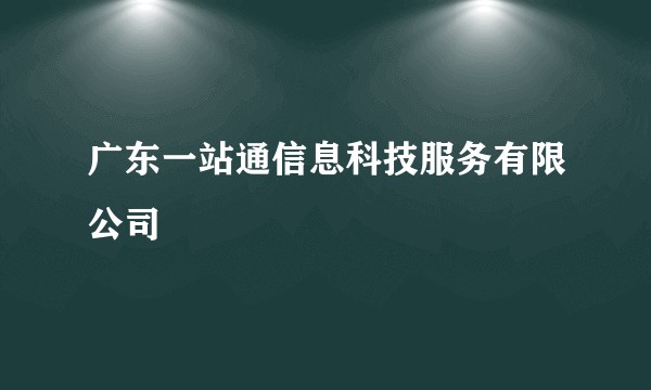 广东一站通信息科技服务有限公司