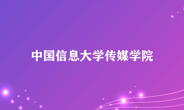中国信息大学传媒学院