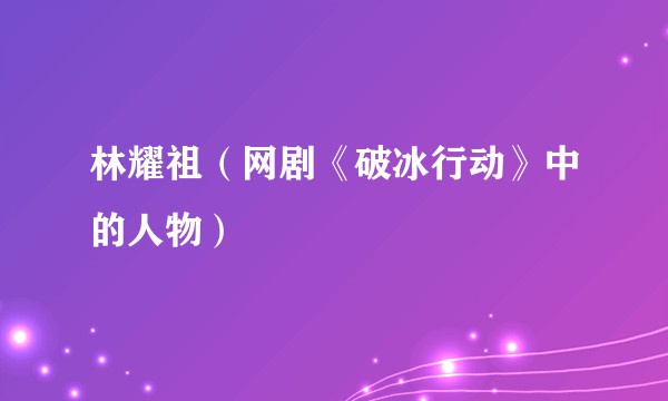林耀祖（网剧《破冰行动》中的人物）