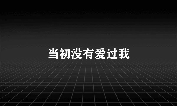 当初没有爱过我