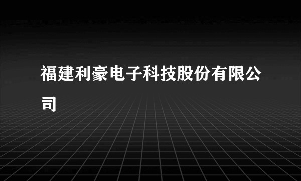 福建利豪电子科技股份有限公司
