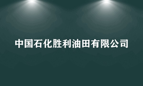 中国石化胜利油田有限公司