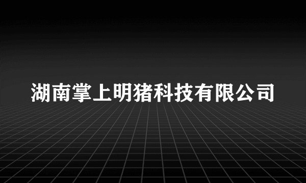 湖南掌上明猪科技有限公司