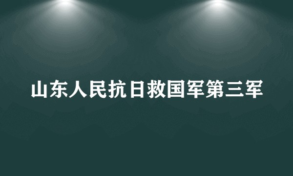山东人民抗日救国军第三军