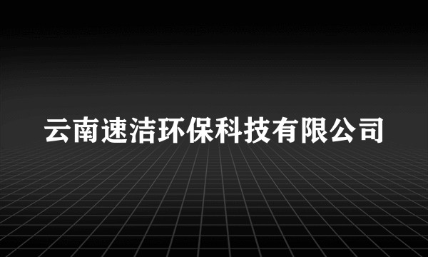 云南速洁环保科技有限公司