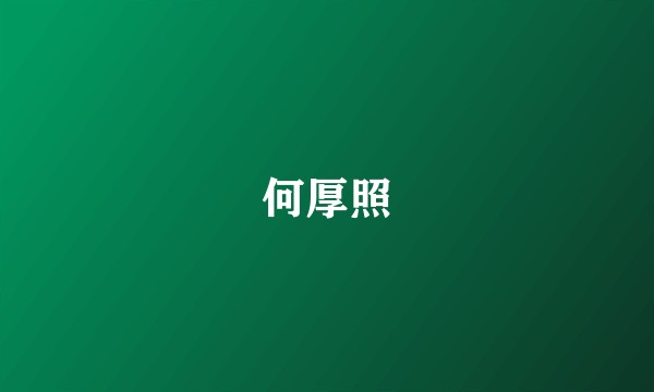 何厚照