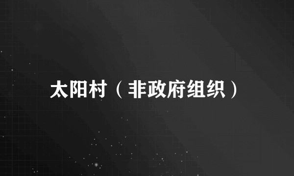 太阳村（非政府组织）