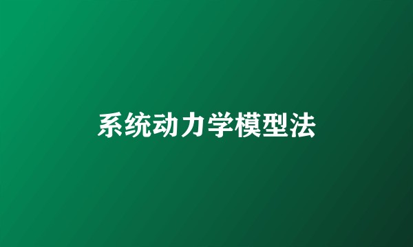 系统动力学模型法