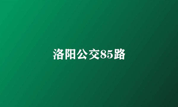 洛阳公交85路