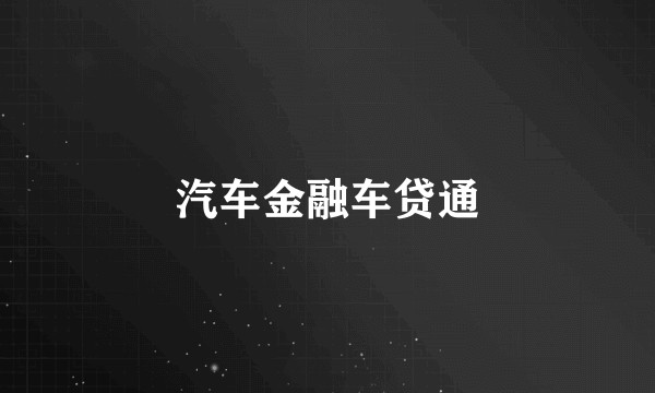 汽车金融车贷通