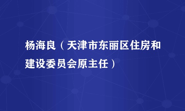 杨海良(天津市东丽区住房和建设委员会原主任)