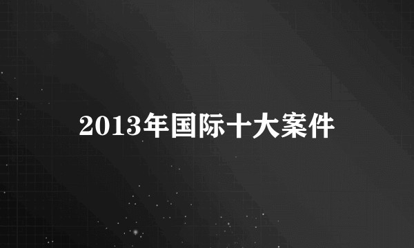 2013年国际十大案件