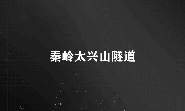 秦岭太兴山隧道