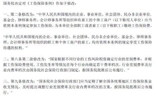 国务院关于修改《工伤保险条例》的决定