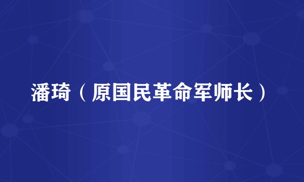 潘琦（原国民革命军师长）