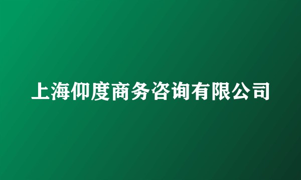 上海仰度商务咨询有限公司