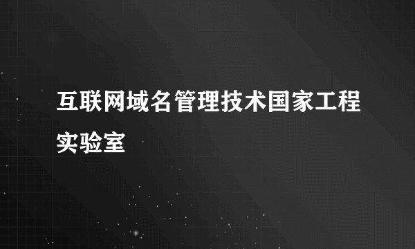 互联网域名管理技术国家工程实验室