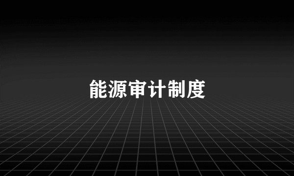 能源审计制度
