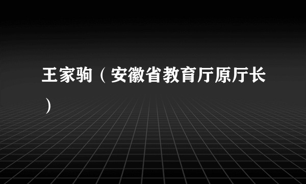 王家驹(安徽省教育厅原厅长)