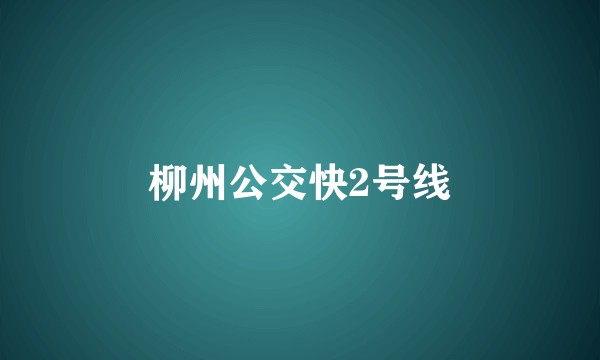 柳州公交快2号线