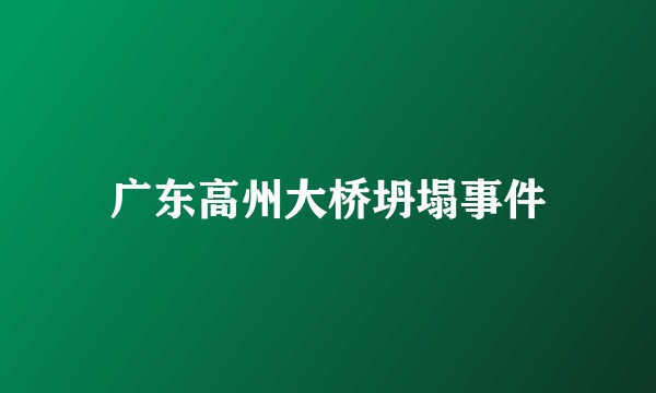 广东高州大桥坍塌事件