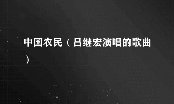 中国农民（吕继宏演唱的歌曲）