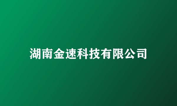 湖南金速科技有限公司