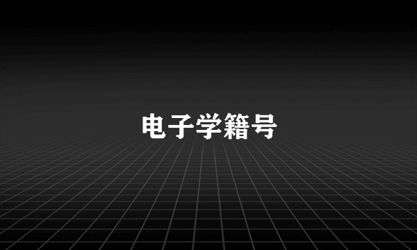 电子学籍号