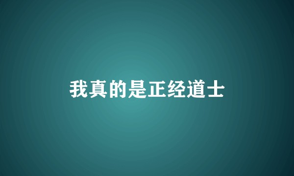 我真的是正经道士
