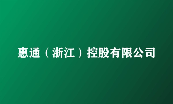 惠通（浙江）控股有限公司