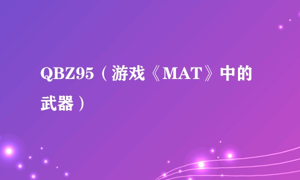 QBZ95(游戏《MAT》中的武器)