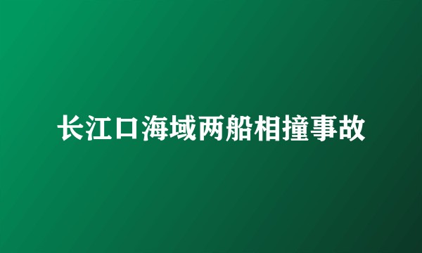 长江口海域两船相撞事故
