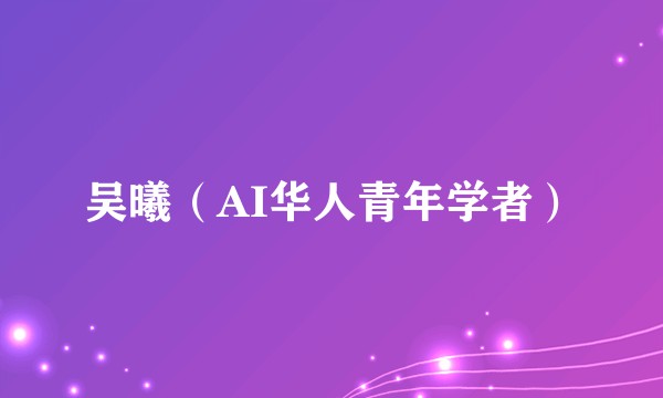 吴曦（AI华人青年学者）