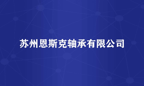 苏州恩斯克轴承有限公司