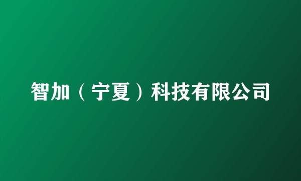 智加（宁夏）科技有限公司
