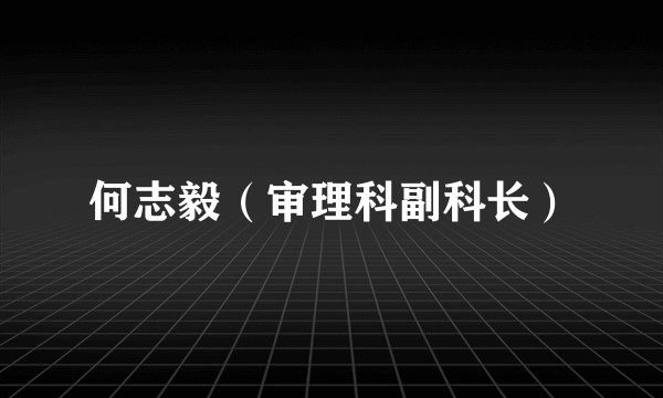 何志毅(审理科副科长)