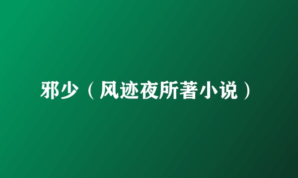 邪少（风迹夜所著小说）
