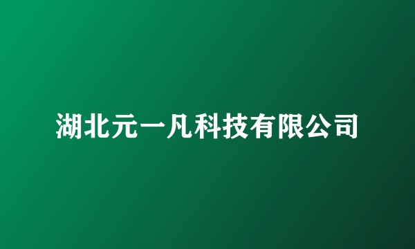 湖北元一凡科技有限公司