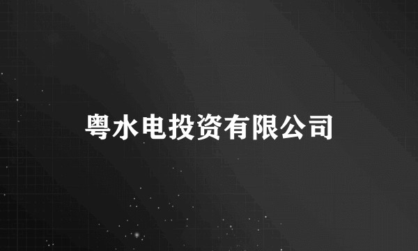 粤水电投资有限公司