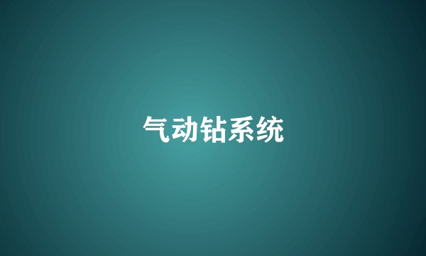 气动钻系统