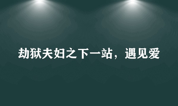 劫狱夫妇之下一站，遇见爱