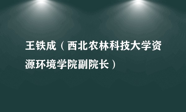 王铁成（西北农林科技大学资源环境学院副院长）