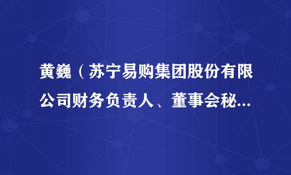黄巍(苏宁易购集团股份有限公司财务负责人、董事会秘书、执行委员会秘书长)