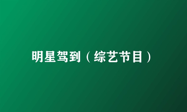 明星驾到(综艺节目)