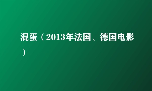 混蛋（2013年法国、德国电影）