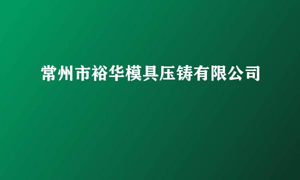 常州市裕华模具压铸有限公司
