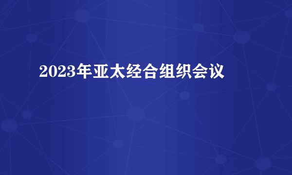 2023年亚太经合组织会议